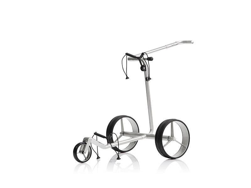 JuStar Carbon Light SET (incl. umbrella, scorecard holder, carry bag, el. parking brake) electric trolley, titanium