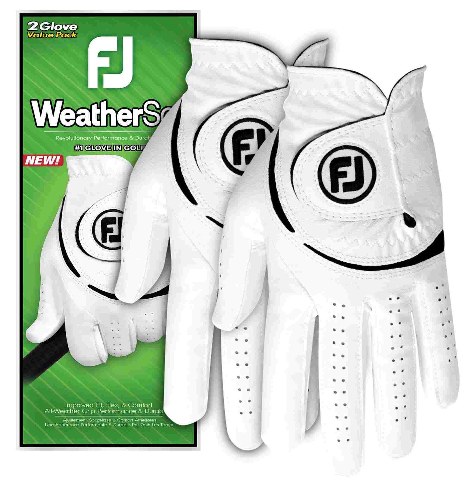 Footjoy FootJoy WeatherSof mens glove (2 PACK), white/black