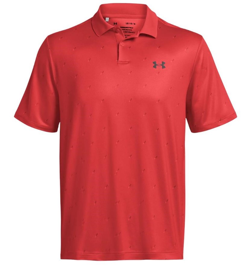 Under Armour Performance 3.0 Printed men's polo, red solstice/castlerock