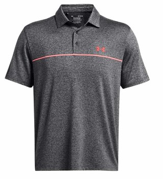 Under Armour Playoff 3.0 Stripe men's polo, black/red solstice