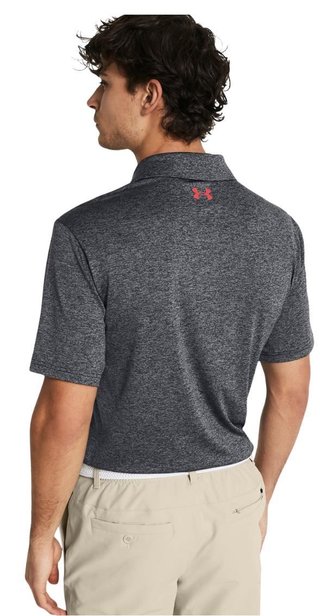 Under Armour Playoff 3.0 Stripe men's polo, black/red solstice