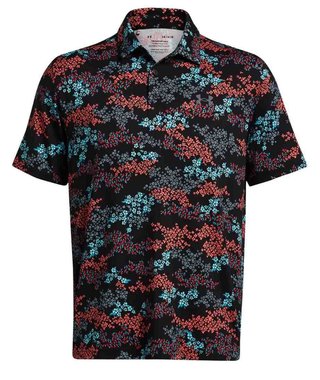 Under Armour Playoff 3.0 Printed men's polo, black/hydro teal