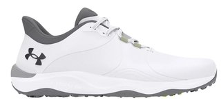 Under Armour Drive Pro SL mens golf shoes, white/metallic gun metal