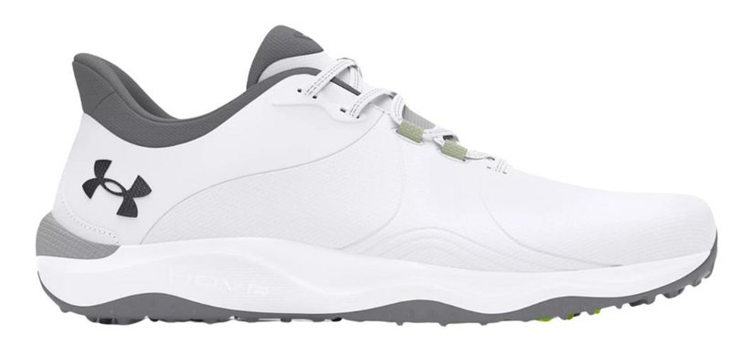 Under Armour Drive Pro SL mens golf shoes, white/metallic gun metal