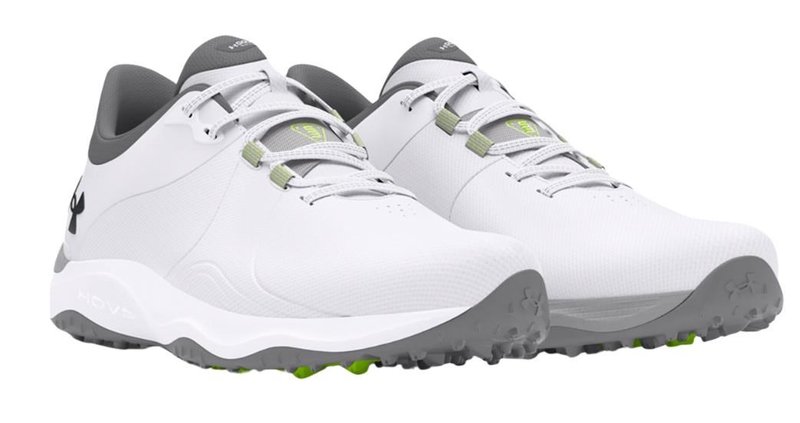 Under Armour Drive Pro SL mens golf shoes, white/metallic gun metal
