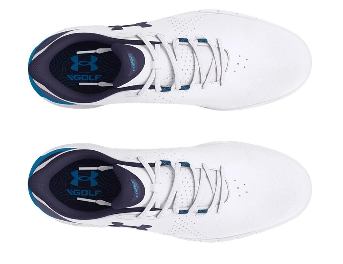 Under Armour Drive Fade SL mens golf shoes, white/capri