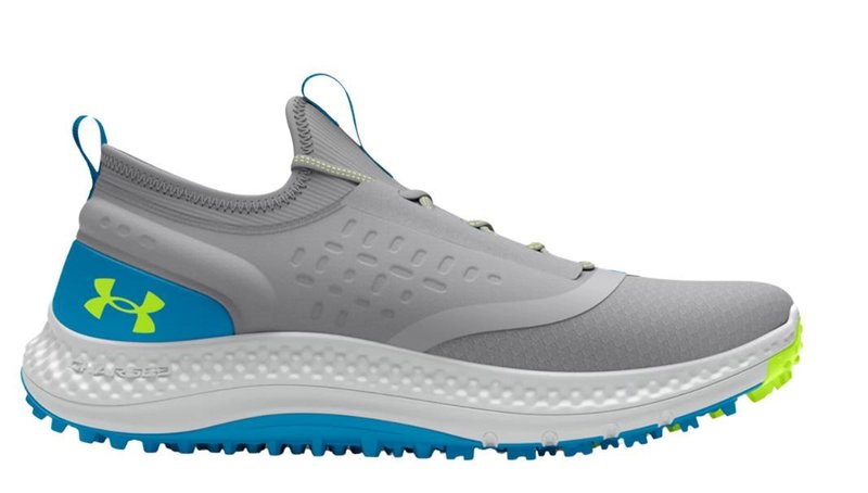 Under Armour GS Charged Phantom SL junior golf shoes, mod gray/capri