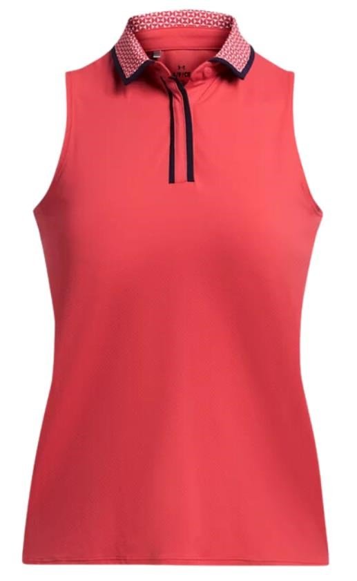 Under Armour Iso-Chill women's polo, red solstice/white