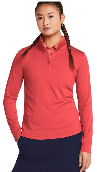 Under Armour Playoff 1/4 Zip women's sweatshirt, red solstice/midnight navy