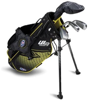 U.S. Kids Golf UL7-42 (107cm) W25 4-Club junior golf set + stand bag, black/yellow