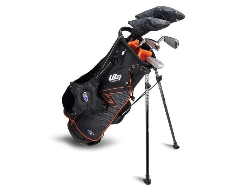 U.S. Kids Golf UL7-51 (130cm) 5-Club junior golf set + stand bag, black/orange