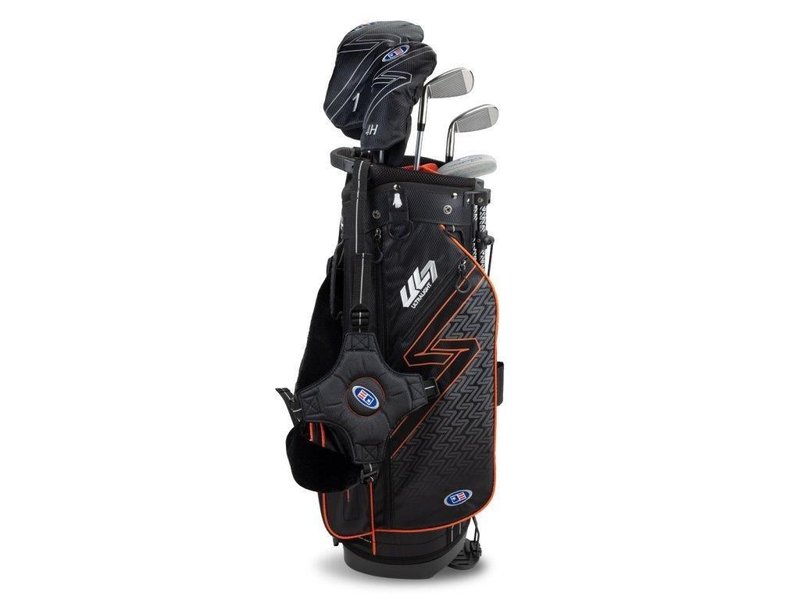 U.S. Kids Golf UL7-51 (130cm) 5-Club junior golf set + stand bag, black/orange