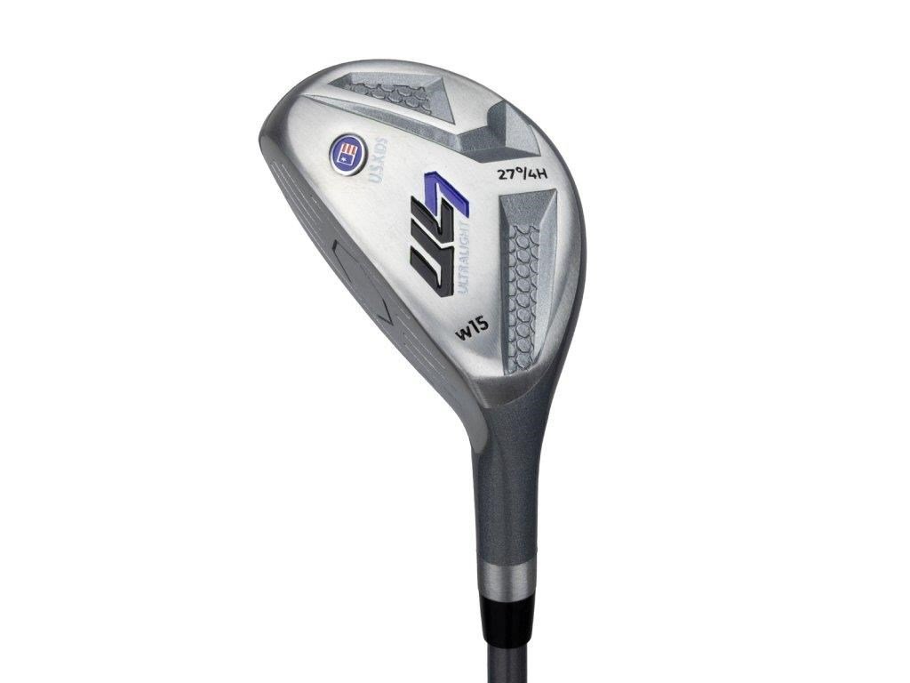 U.S. Kids Golf UL7-54 (137cm) W15 5-Club junior golf set + stand bag, black/purple