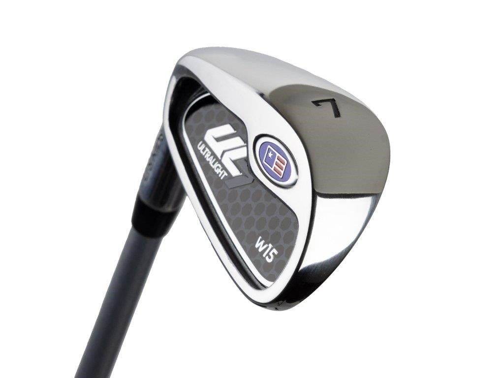 U.S. Kids Golf UL7-54 (137cm) W15 5-Club junior golf set + stand bag, black/purple