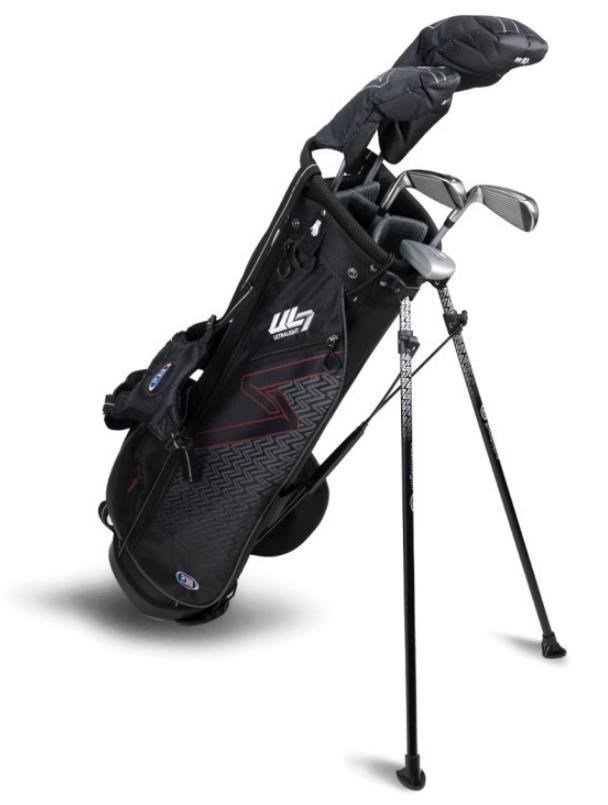 U.S. Kids Golf UL7-60 (152cm) W10 5-Club junior golf set + stand bag, black/maroon