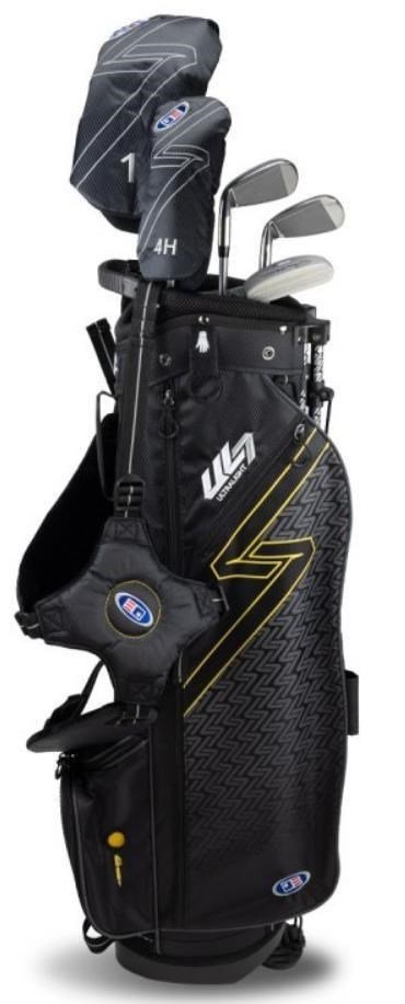 U.S. Kids Golf UL7-63 (160cm) W10 5-Club junior golf set, graphite, + stand bag, black/gold