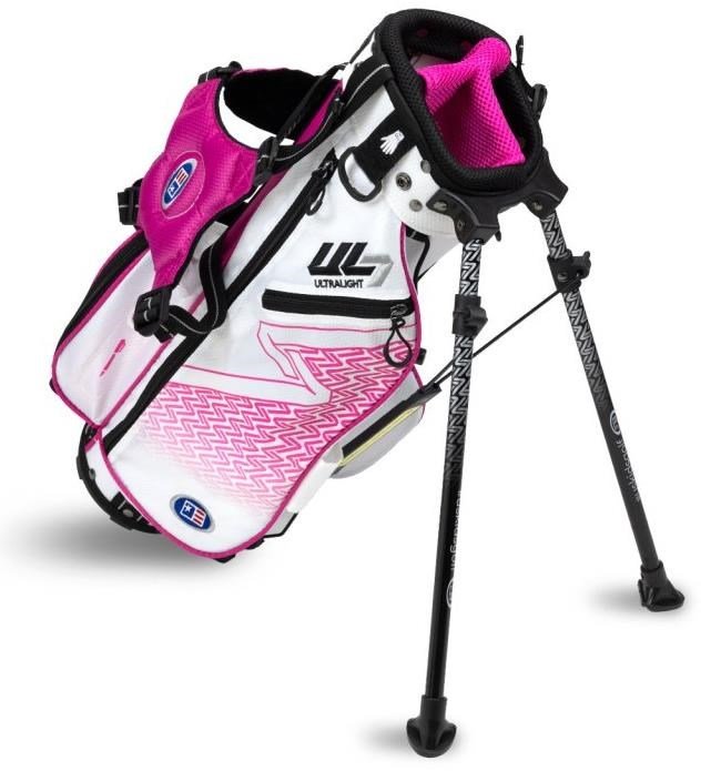 U.S. Kids Golf UL7-42 (107cm) W25 4-Club junior golf set + stand bag, white/pink