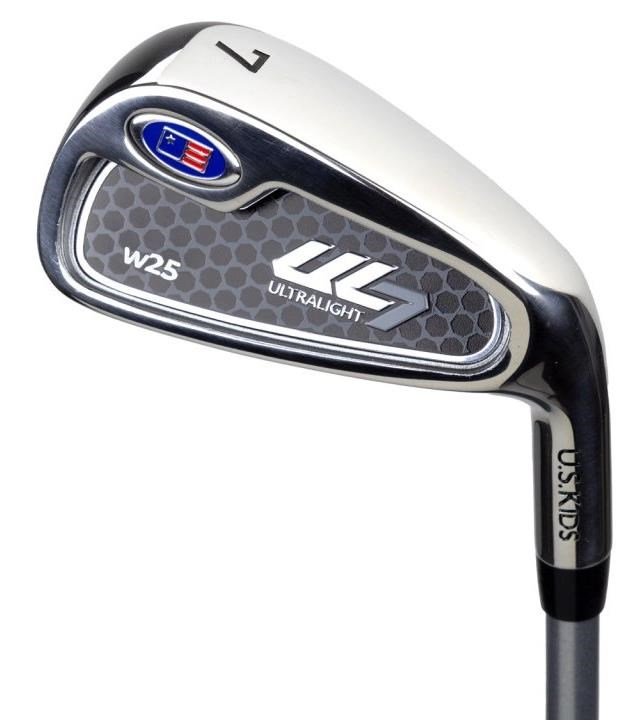 U.S. Kids Golf UL7-45 (114cm) W25 4-Club junior golf set + stand bag, black/blue