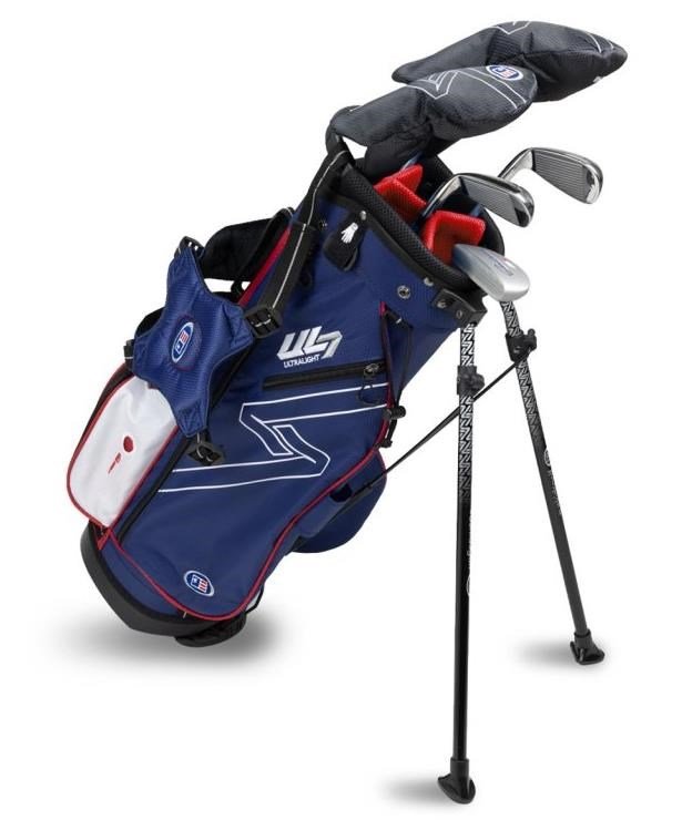U.S. Kids Golf UL7-48 (122cm) W20 5-Club junior golf set + stand bag, navy/red/white