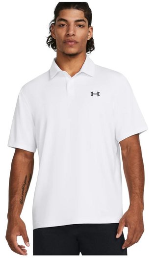 Under Armour T2G men's polo, white/pitch grey