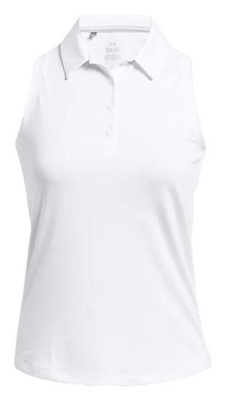 Under Armour Playoff Sleeveless women's polo, white/halo gray