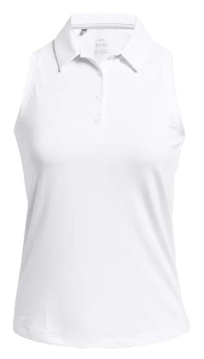 Under Armour Playoff Sleeveless women's polo, white/halo gray