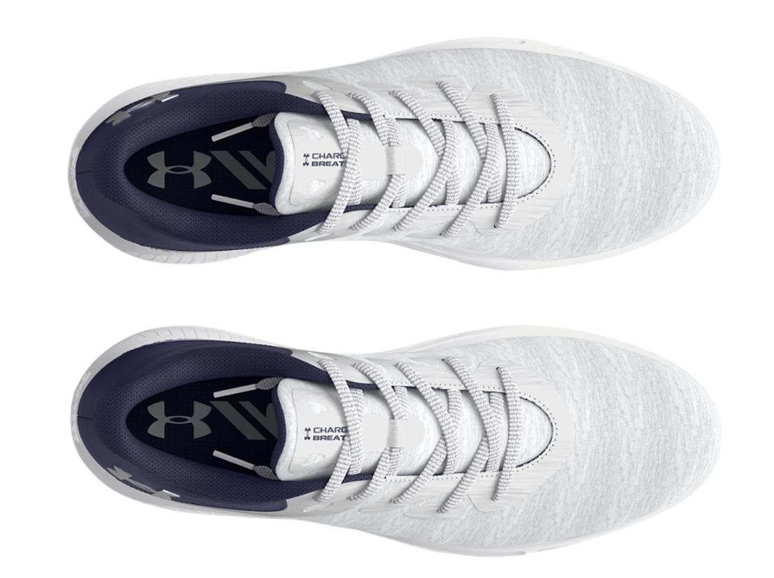 Under Armour Charged Breathe 2 Knit SL ladies golf shoes, halo grey/midnight navy/metallic silver