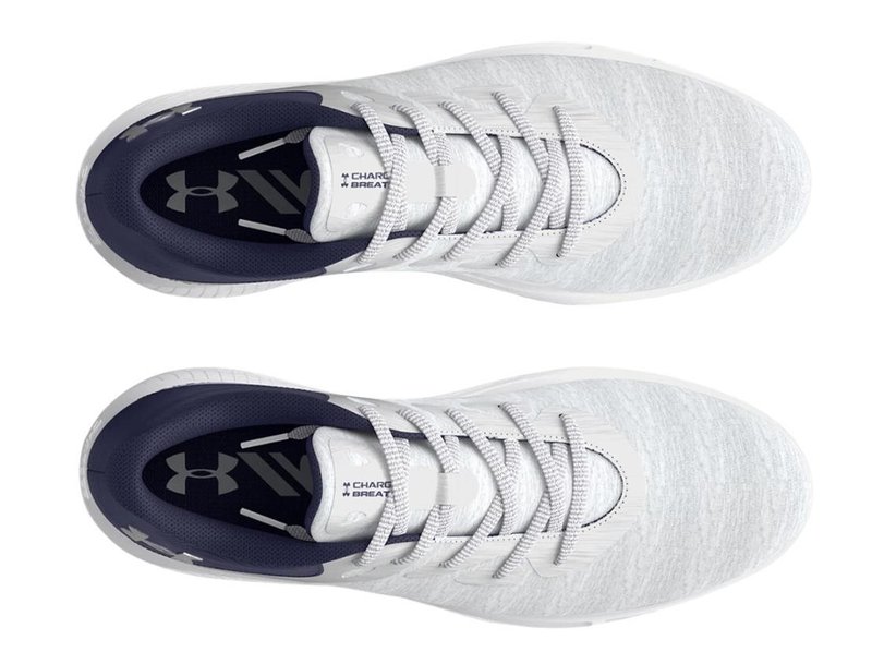 Under Armour Charged Breathe 2 Knit SL ladies golf shoes, halo grey/midnight navy/metallic silver