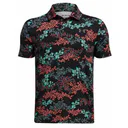 Under Armour Playoff Printed junior polo, black/hydro teal