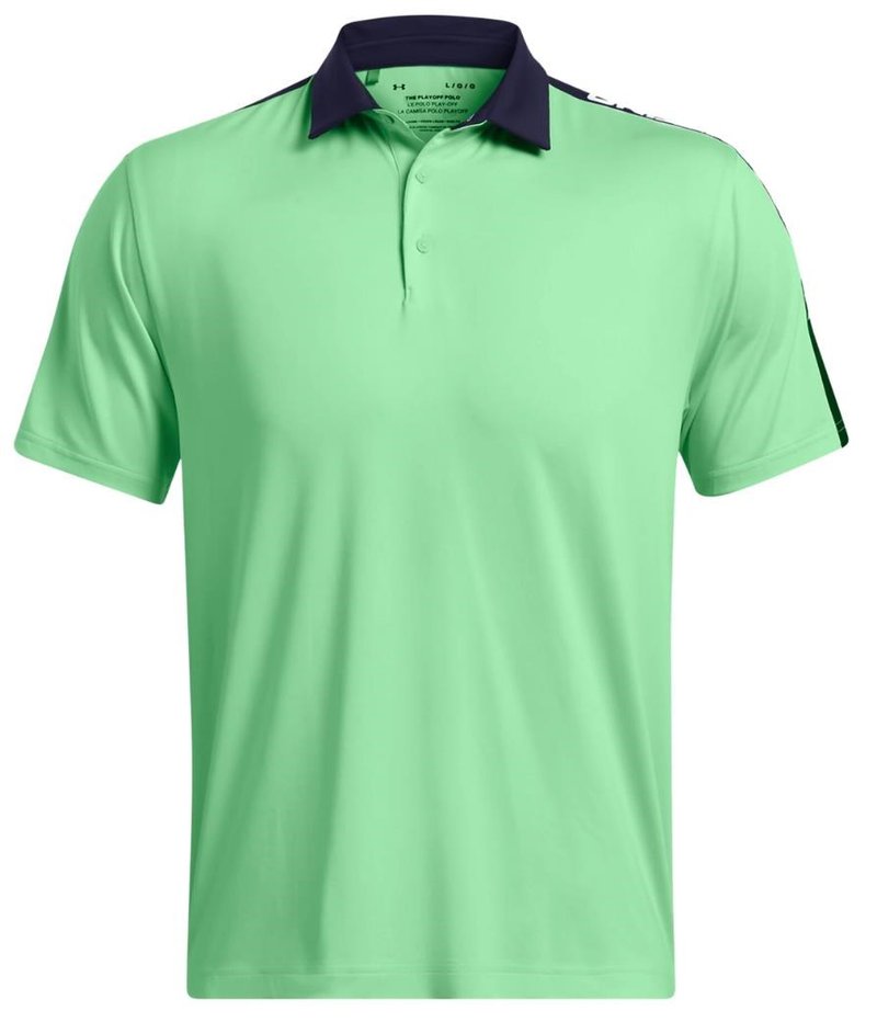 Under Armour Playoff 3.0 Striker men's polo, matrix green/midnight navy/white