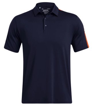 Under Armour Playoff 3.0 Striker men's polo, midnight navy/phoenix fire/white