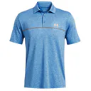 Under Armour Playoff 3.0 Stripe men's polo, photon blue/nova orange/midnight navy