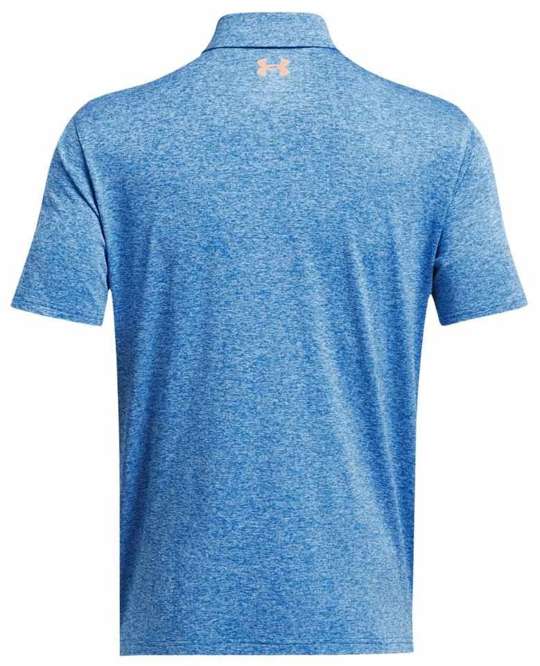 Under Armour Playoff 3.0 Stripe men's polo, photon blue/nova orange/midnight navy