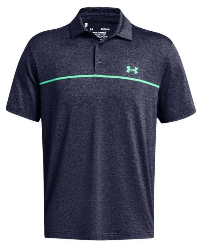 Under Armour Playoff 3.0 Stripe men's polo, midnight navy/vapor green