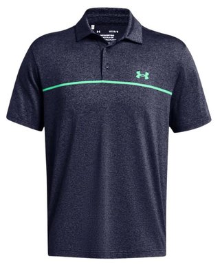 Under Armour Playoff 3.0 Stripe men's polo, midnight navy/vapor green