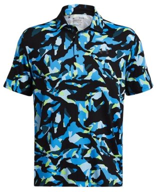 Under Armour Playoff 3.0 Printed men's polo, black/capri