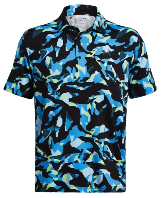 Under Armour Playoff 3.0 Printed men's polo, black/capri