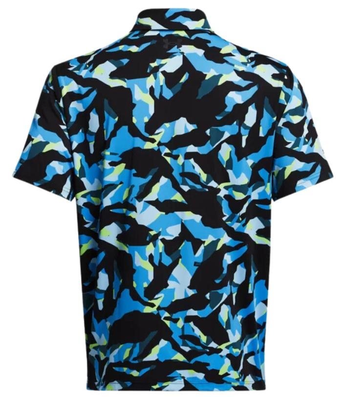 Under Armour Playoff 3.0 Printed men's polo, black/capri