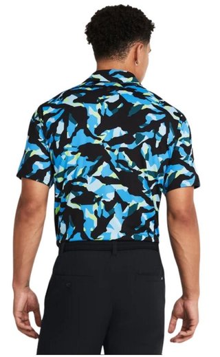 Under Armour Playoff 3.0 Printed men's polo, black/capri