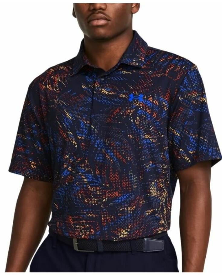 Under Armour Playoff 3.0 Printed men's polo, midnight navy/phoenix