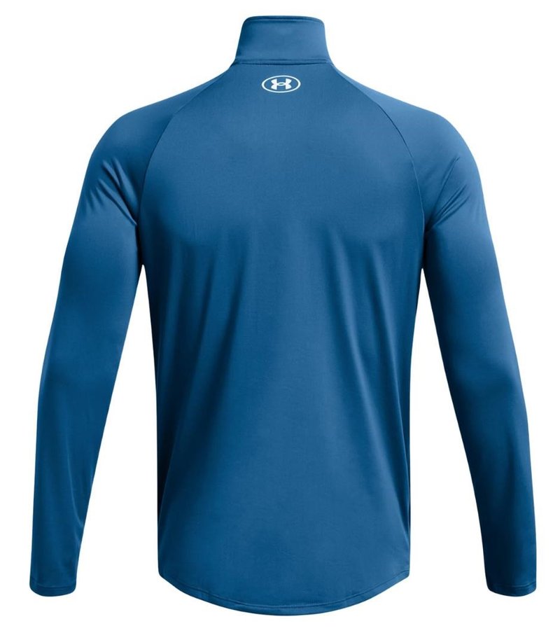 Under Armour Tech 2.0 1/2 Zip men's long sleeve shirt, photon blue/white
