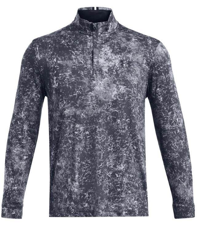 Under Armour Playoff Printed 1/4 Zip men's sweatshirt, downpour gray/midnight navy