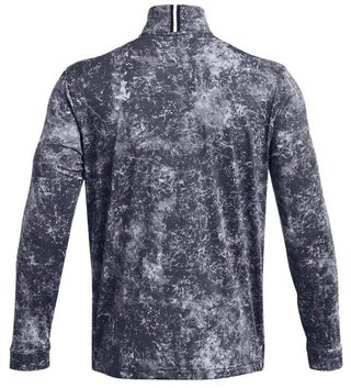 Under Armour Playoff Printed 1/4 Zip men's sweatshirt, downpour gray/midnight navy