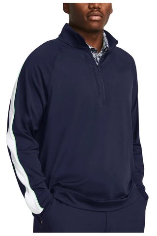 Under Armour Storm Midlayer 1/2 Zip men's sweatshirt, midnight navy/matrix green/white