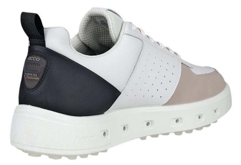 Ecco Street 720 mens golf shoes, white/black/gravel