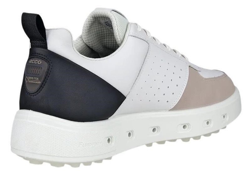 Ecco Street 720 mens golf shoes, white/black/gravel