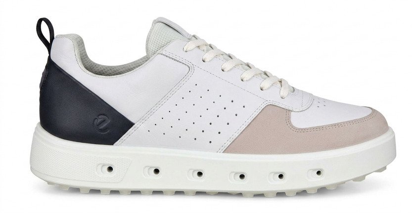 Ecco Street 720 mens golf shoes, white/black/gravel