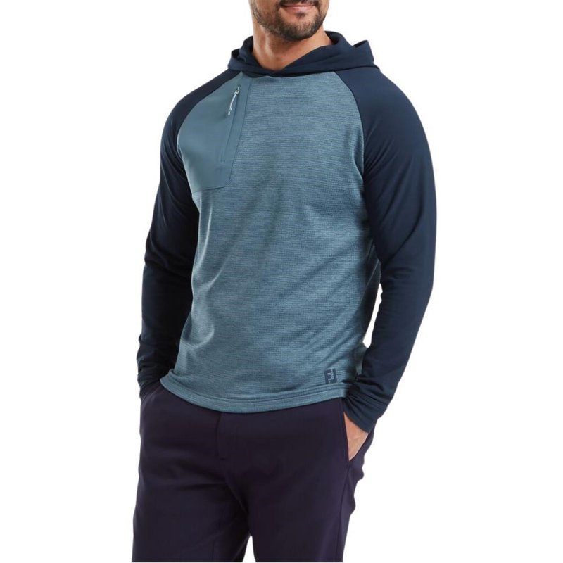 FootJoy ThermoSeries men's pullover hoodie, navy/slate
