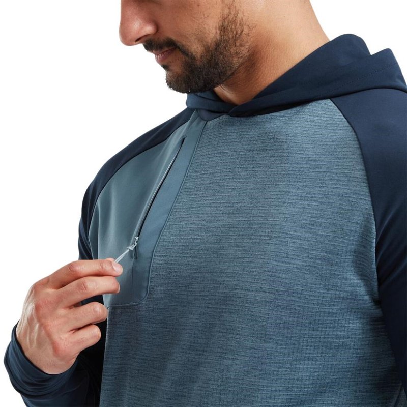 FootJoy ThermoSeries men's pullover hoodie, navy/slate