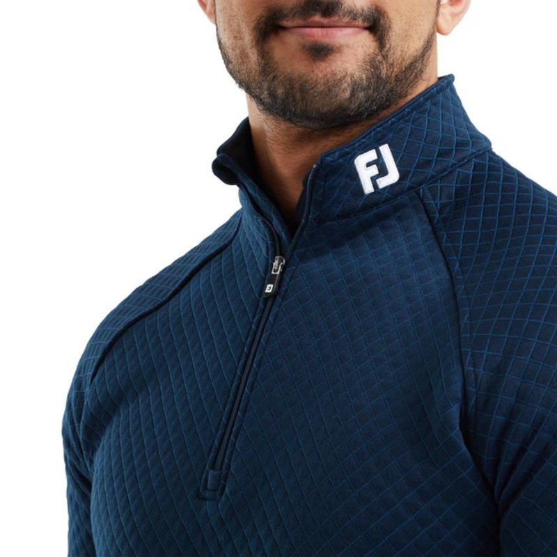 FootJoy Jacquard Thermal Chill-Out men's pullover, navy
